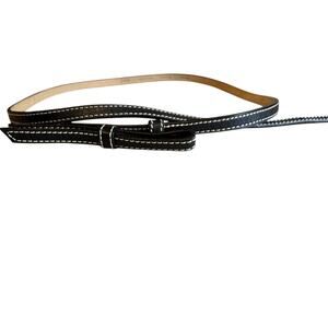 Skinny J Crew Leather Bow Belt Black